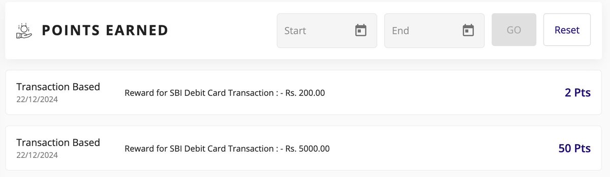 jspavankumar's tweet photo. @iDipakK_ @VoyageBliss @DoBaniye I don't see the Bonus points being posted. How long does it take for the bonus points after transaction? https://t.co/IehlopbDmS