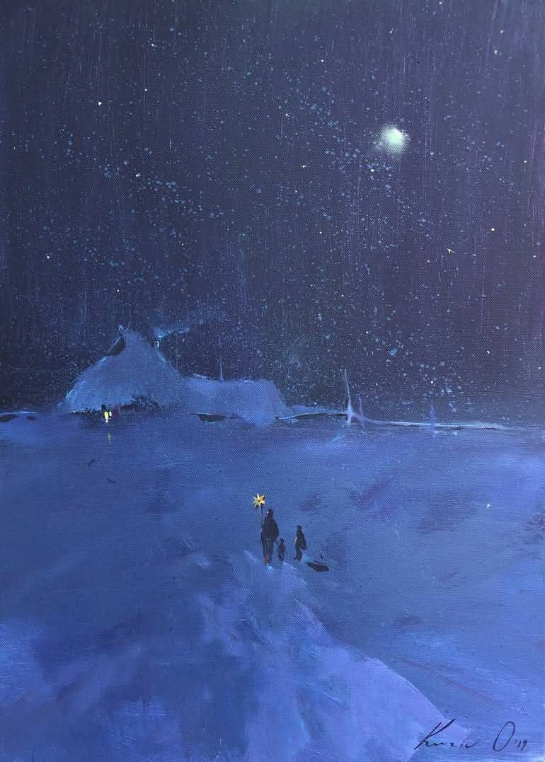 Український  художник  Орест  Кузів  ( 1997 р.н.)
" Різдвяна  ніч"