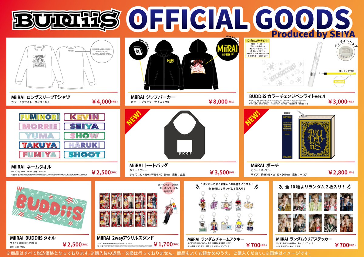 BUDDiiS FUMIYA ファングッズ 4点セット【バラ売り不可】 BUDDiiS vol.06 - BRiLLiANT -」オフィシャルグッズ会場販売の