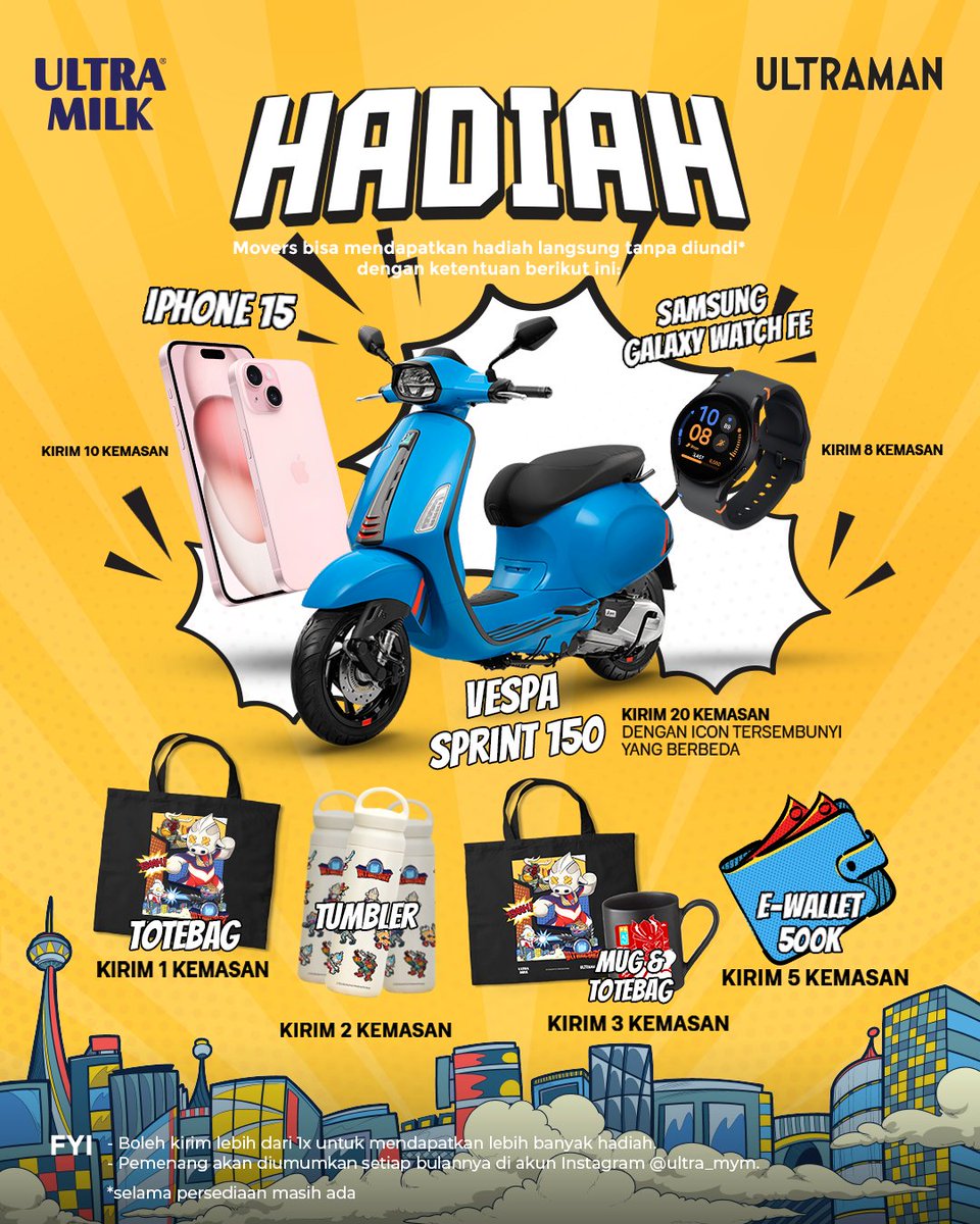 ultramym's tweet photo. Jangan buang kemasan Ultra Milk 1 Liter edisi spesial Ultracore!

Karena, siapa tau ada icon tersembunyi yang bisa bikin kamu dapetin banyak hadiah menarik tanpa diundi.

Cek info selengkapnya di postingan ini yaaa.

#MakeYourMove #Ultracore https://t.co/6i9fYaCmuA