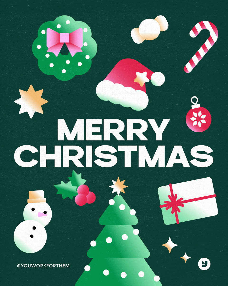 YouWorkForThem's tweet photo. 🎄✨ Wishing you a season filled with joy, creativity, and inspiration!  🎁🎉  Merry Christmas from all of us at YouWorkForThem.   

❤️ Sending Lots of Love🧣    

#MerryChristmas #CreativeSeason #youworkforthem https://t.co/fFWMo8Xrly
