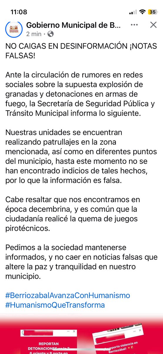 Tania_Selvas's tweet image. El gobierno de #Berriozabal y la @FGEChiapas desmienten versión de #explosiones y #detonaciones en ese municipio. Para corroborar los datos se trasladó una unidad BOM para patrullar la ciudad. #Chiapas