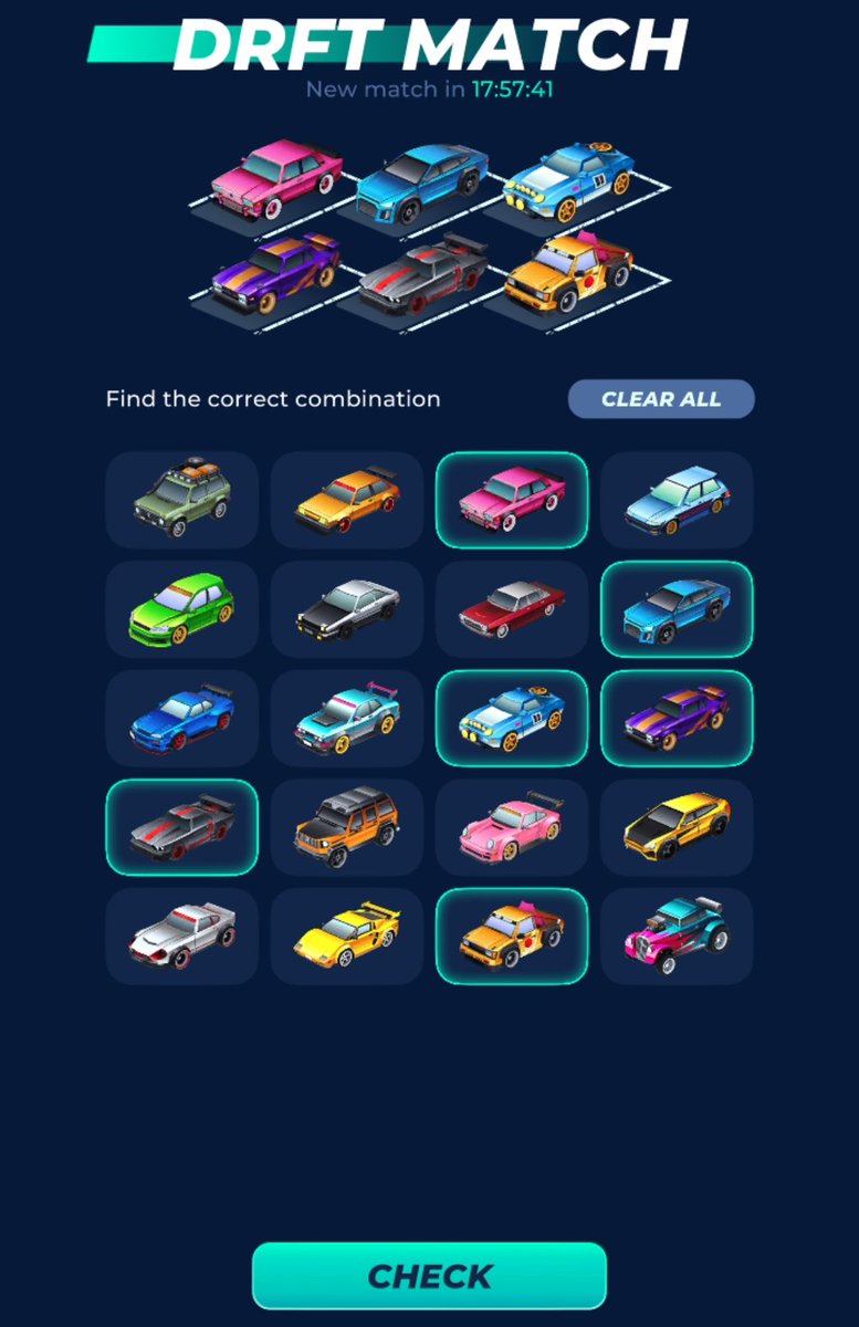 freecoinalerts's tweet image. #DriftPartyTodayCombo🏎️

🗓️ 24.12.24

💠 Combo : 3 8 11 12 13 19

For new users : t.me/drft_party_bot…

✅ Here’s how it works:
🏎 Once a day a new board of cars will pop up
🛞 Pick your 6 cars from the lineup
🧩 Each day, you’ll get a new code to crack

#driftcode