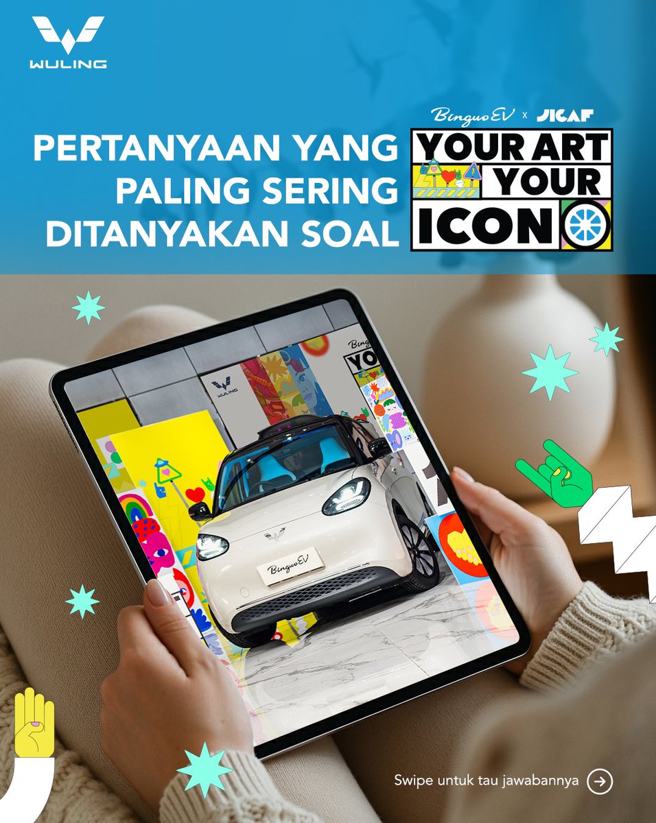 WulingMotorsID's tweet photo. We heard you, guys! Ini dia pertanyaan yang paling sering ditanyakan soal Your Art, Your Icon competition π
#YourArtYourIcon #BinguoEVxJICAF #WulingMotors #DriveForAGreenLife #DriveElectricBeTheIcon #BinguoEV https://t.co/sjrG3DWshu