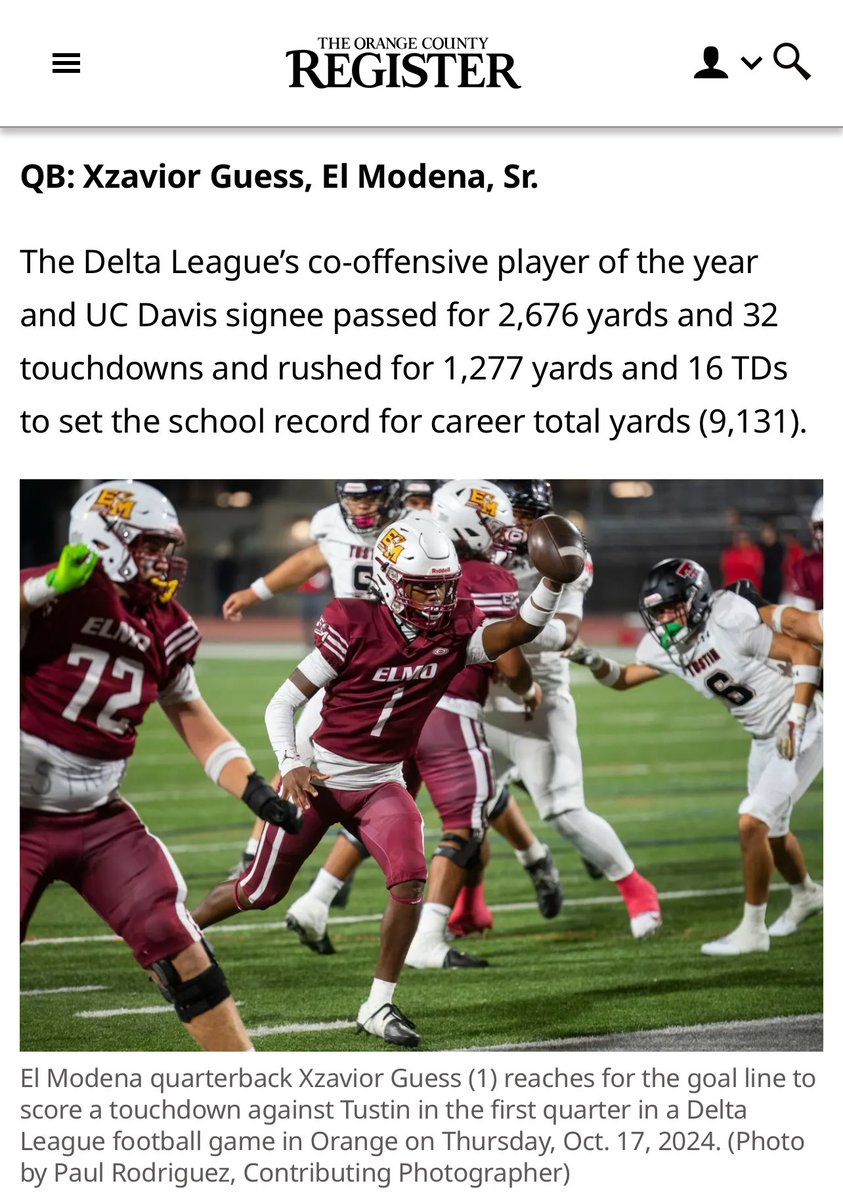 Blessed to be named OC 1st team All County 🙏<a href="/elmodenafb/">El Modena Football</a>  <a href="/ocvarsityguy/">Dan Albano</a> <a href="/SteveFryer/">Steve Fryer</a> <a href="/mikehuntley63/">Michael Huntley</a> <a href="/DavidDelgado_OC/">David Delgado🇪🇨</a> <a href="/GregBiggins/">Greg Biggins</a> <a href="/UCDfootball/">UC Davis Football</a> <a href="/ucdpaulshelton/">Paul Shelton</a>
