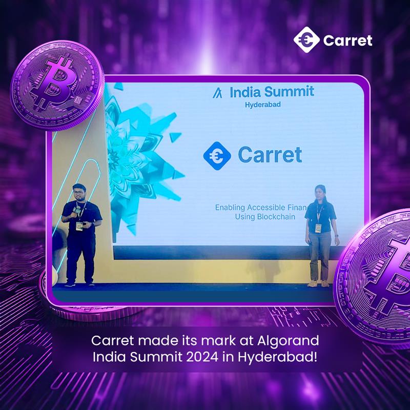 Exciting times for Carret at the Algorand India Summit 2024! 

Thrilled to showcase our passion for #crypto #innovation and contribute to the ever-evolving #blockchain ecosystem. A big shoutout to Algorand for fostering such an inspiring space for collaboration and growth!