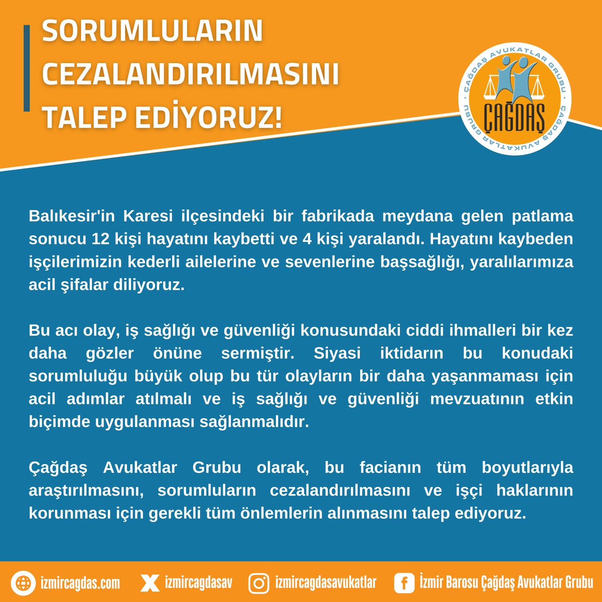 izmircagdasav's tweet photo. Sorumluların Cezalandırılmasını Talep Ediyoruz! https://t.co/3Nx4zdbwVc