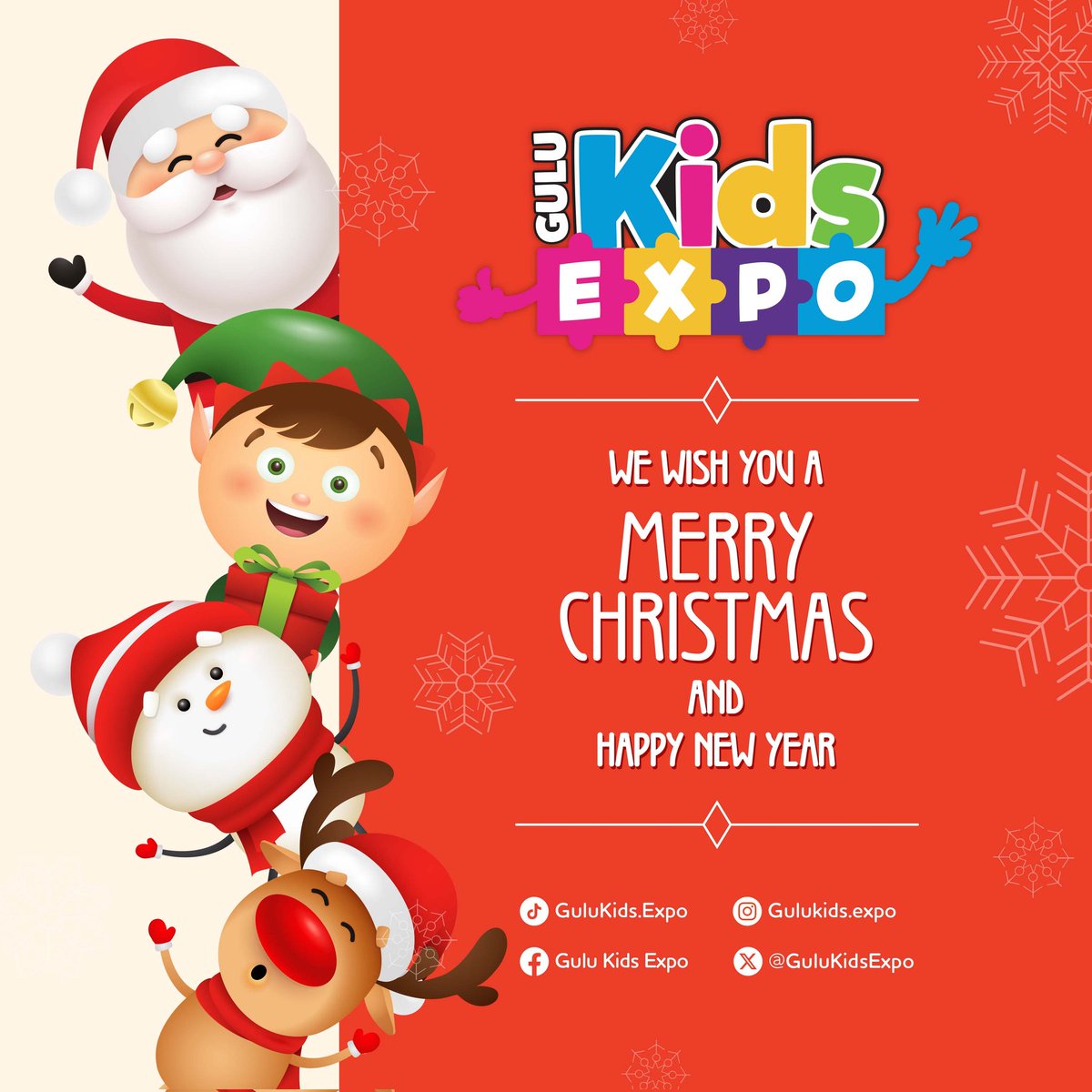 🥳🥳SEASON GREETINGS 🥳🥳

Santa’s team took a quick break from gift delivery to  Spreading joy, laughter, and holiday cheer. 😍

From all of us, 

Wishing you a Merry Christmas and a Happy New Year  🎄✨ 

#GuluKidsExpo24 
#Christmas 
#MerryChristmas