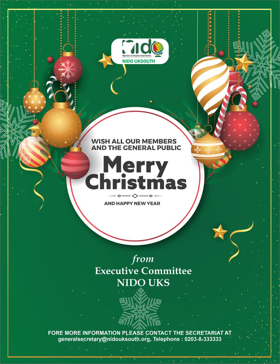 NIDOUKS's tweet photo. We wish all our members and the public compliments of the seasons. We pray this Season brings you all Joy and Hope. 

We also use the opportunity to say a Merry Christmas to the NIDCOM Chairman @abikedabiri and the Entire staff.

We thank you for your support in the past 12 months, we could not have gone this far without your support. 

We look forward to more that we will do together in 2025.

Enjoy the festivities.

Executive Committee