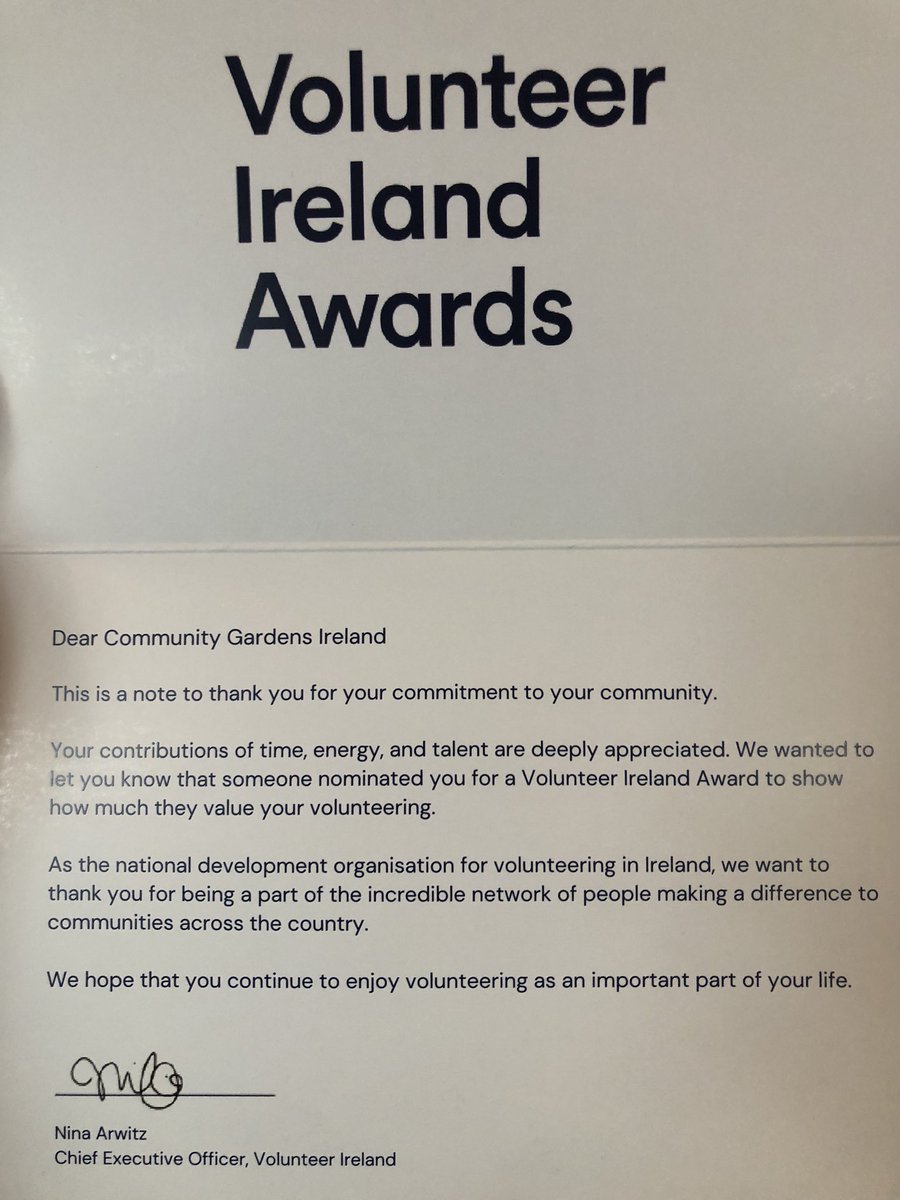 Lovely to get this card in the post today! @voluntireland 

A huge thank you to our amazing volunteer committee for all your hard work this year, our friends &amp; supporters, &amp; all involved w community growing. 

Wishing you all a nice break &amp; we’ll be back in the new year. 🌻 🍓 🌱