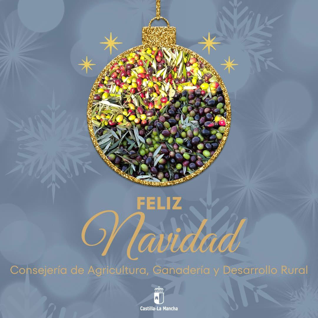 🎄 Todo el quipo humano de la Consejería de #Agricultura #Ganadería y #DesarrolloRural del <a href="/gobjccm/">Gobierno de Castilla-La Mancha</a> os deseamos una ¡Feliz Navidad y próspero 2025! 🎄