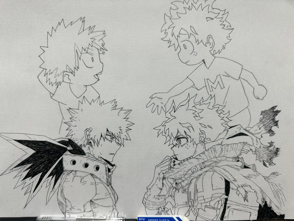adoruf_848's tweet photo. 今年最後の集大成はこれだ！！
下絵だけでめっちゃ難しかった😱

色塗りたくないな〜😱
上の子供の頃が雑になってしまった😱

頑張るか、、、
#アドルフのお絵描きちゃれんじ https://t.co/HLyYRJEORk