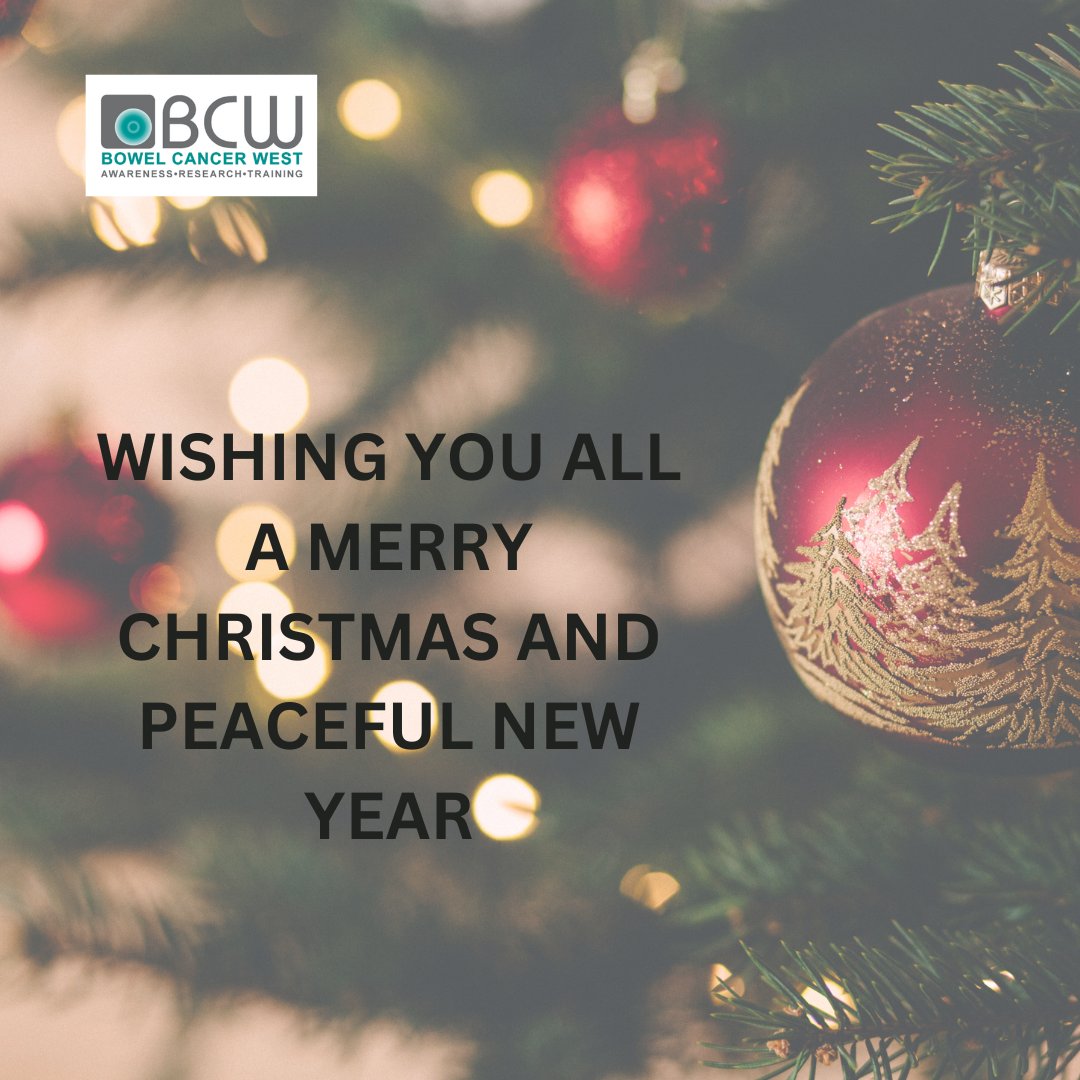From the Trustees and team at Bowel Cancer West, we wanted to say a heartfelt thank you for your support and donations this year.
2025 looks exciting &amp; we look forward to inviting you to be part of that with us.
Wishing you all a Merry Christmas and a Peaceful New Year.