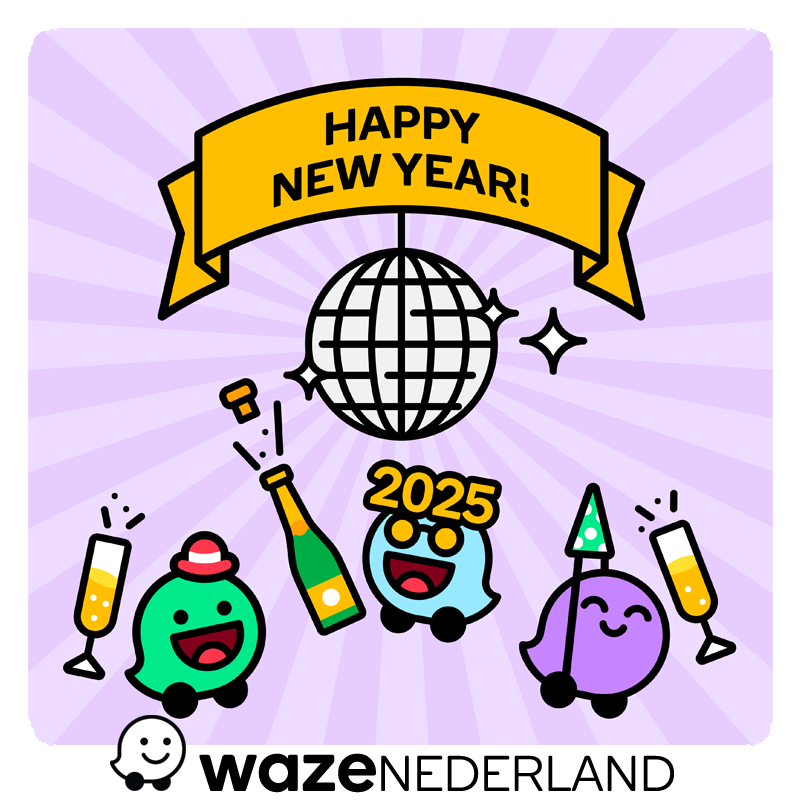 Gelukkig nieuwjaar gewenst namens alle Waze Nederland vrijwilligers en veel veilige kilometers!