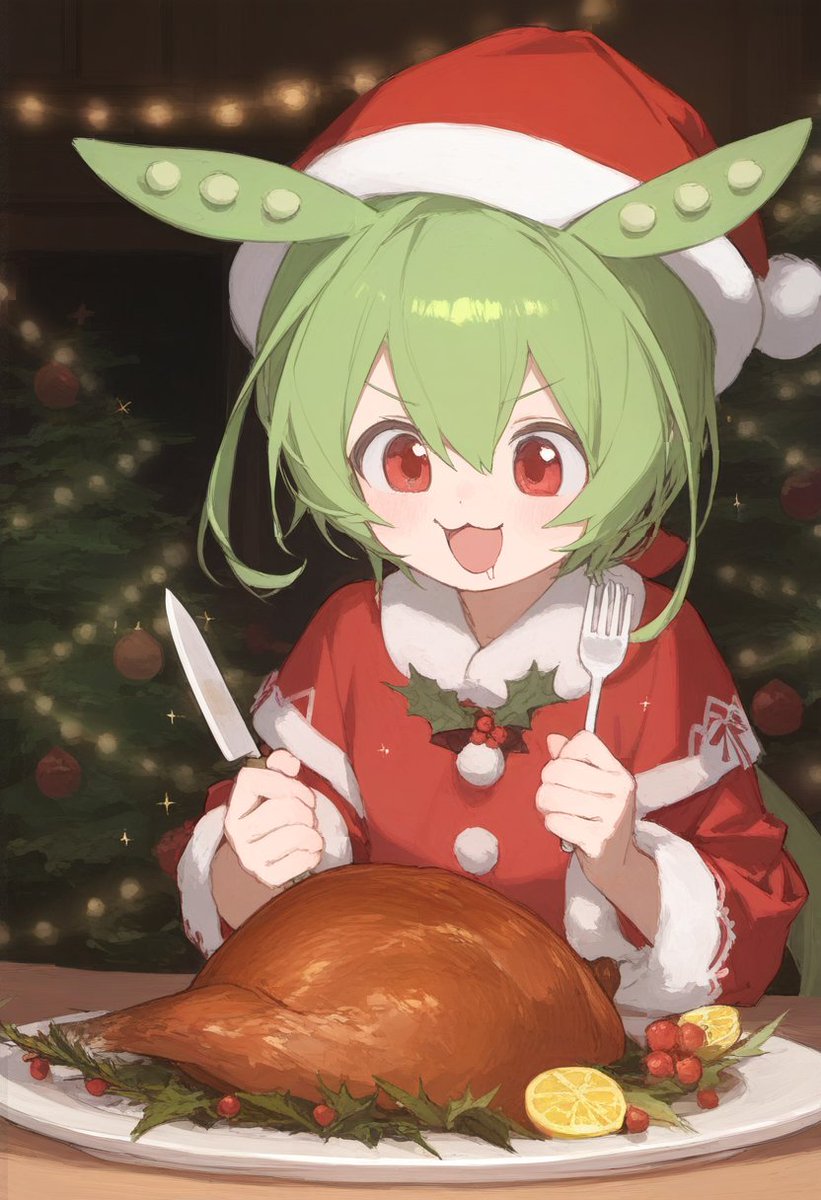 クリスマスに七面鳥を楽しむずんだもん