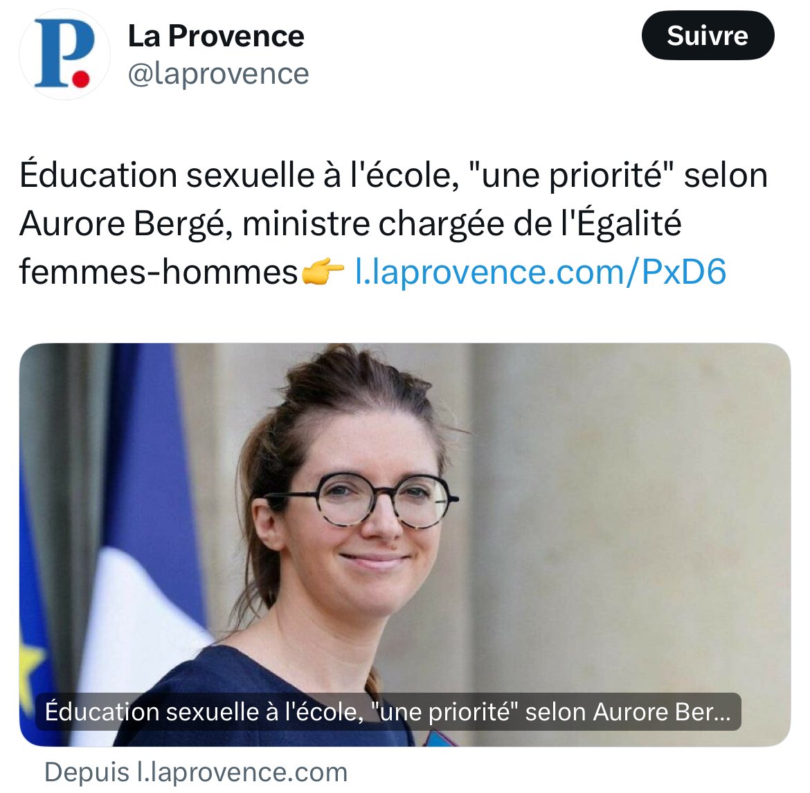 Non Aurore Bergé, la priorité à l’école c’est la chute du niveau, le respect de la France et l’insécurité grandissante que subissent les professeurs.

Chacun son rôle : l’école doit instruire, la famille doit éduquer. Que tout le monde reste à sa place.