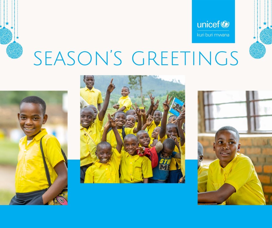 Happy Holiday to all friends of ⁦<a href="/unicefrw/">UNICEF Rwanda</a>⁩ 😊😊😊🎄🎉🎊
