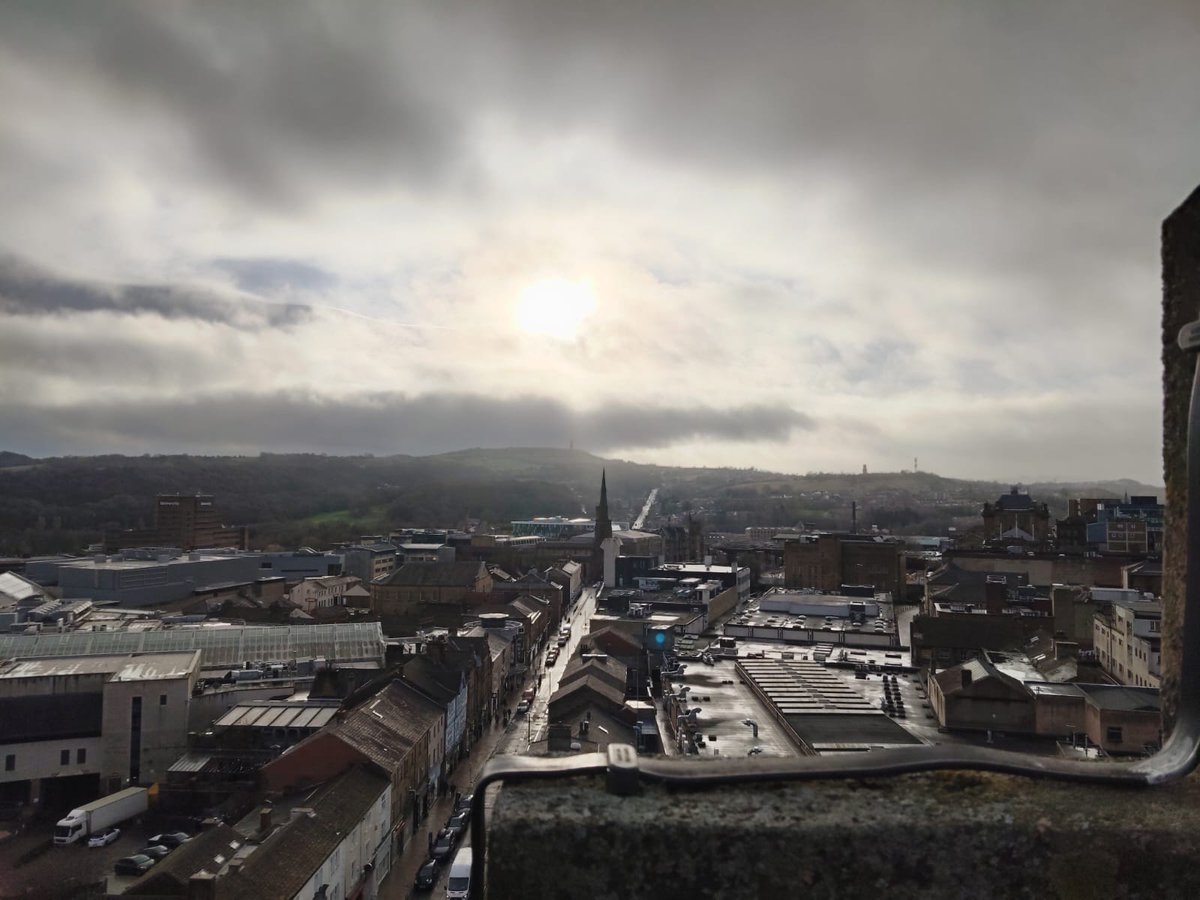The view from the top of the tower #huddersfield This is the parish and town - the people, businesses and institutions we pray for daily and this #Christmas
