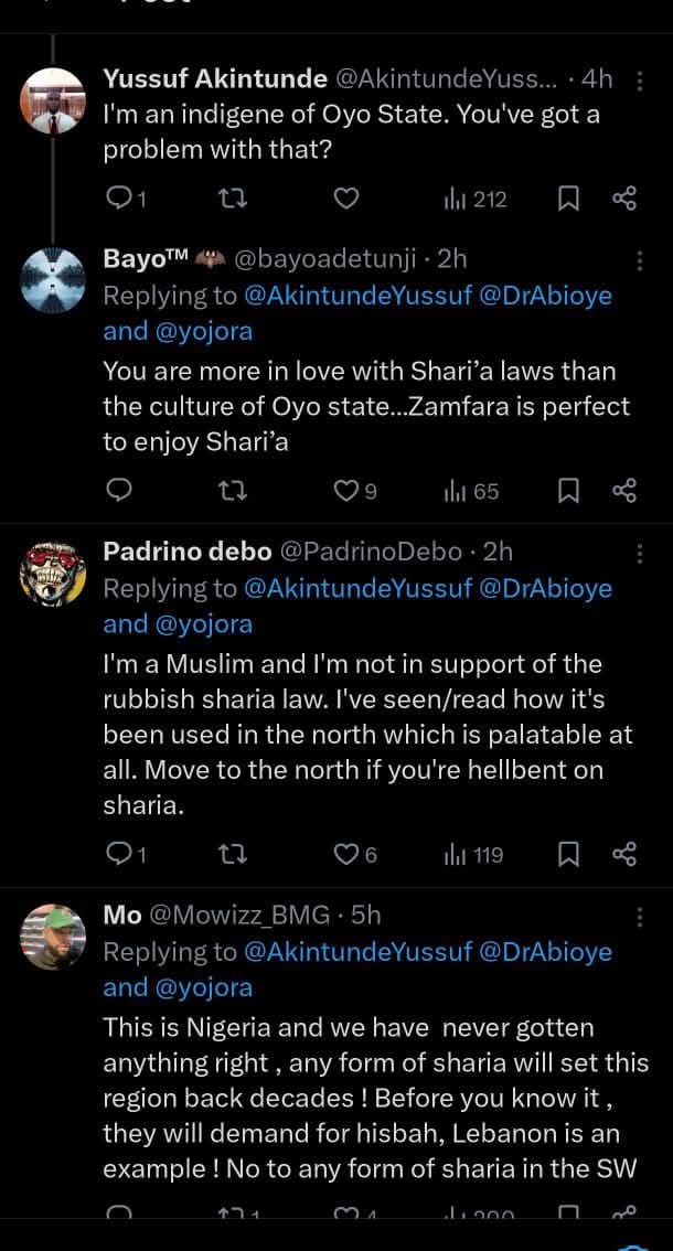muslimsconnect0's tweet photo. SHARĪ‘AH UNDER SIEGE: THE INTERNAL STRUGGLES AND MISCONCEPTIONS FUELING OPPOSITION TO ISLAMIC VALUES IN SOUTHWEST NIGERIA.

The major opposition to Islamic values and institutions comes from within the Muslim community. The average Muslim either does not understand Islam at all, or is driven by liberal ideologies and the quest to please and be accepted by non-Muslims even at the expense of his own faith.

Recently, the Oyo state chapter of the Supreme Council for Sharī‘ah in Nigeria announced its plan to inaugurate a Sharia court in Oyo town on January 11, 2025. The sound of Sharī‘ah sends shivers down the spine of some uninformed and Islamophobic non-Muslims. We saw this during the era of Islamic banking which came into light during the days of Chuckwuma Soludo as governor of CBN.

Whenever Sharī‘ah is mentioned, they quickly attach it to Islamization, and antagonise it with the last drop of their sweat and blood. In this context, a Sharī‘ah Court is basically a place where Muslims can take their personal matters to for adjudication. The Constitution of Nigeria doesn't grant the jurisdiction over criminal matters.

Kwara State is a predominantly Yoruba speaking state. Its capital, Ilorin, has a Sharī'ah court that has been operating for over 40 years. No non-Muslim in Kwara State has been oppressed by the Sharī‘ah Court or Islamised by it. The Sharī‘ah Court constitutes no threat to anyone's existence. What then is the problem here?

Why are the so-called Yoruba nationalists agitated? Why are they threatening to destabilise the peace and security in Oyo state which is a predominantly Muslim state over the establishment of a court to adjudicate Muslim matters? Is it wrong for Muslims to enjoy freedom of religion guaranteed by the Constitution?

Meanwhile, I think that most of those who start their sentences with, "I'm a Muslim" when antagonising Islamic teachings are either non-Muslims in disguise, or at best ignorant and gullible Muslims.

Allah ya kiyaye

Sanusi Lafiagi