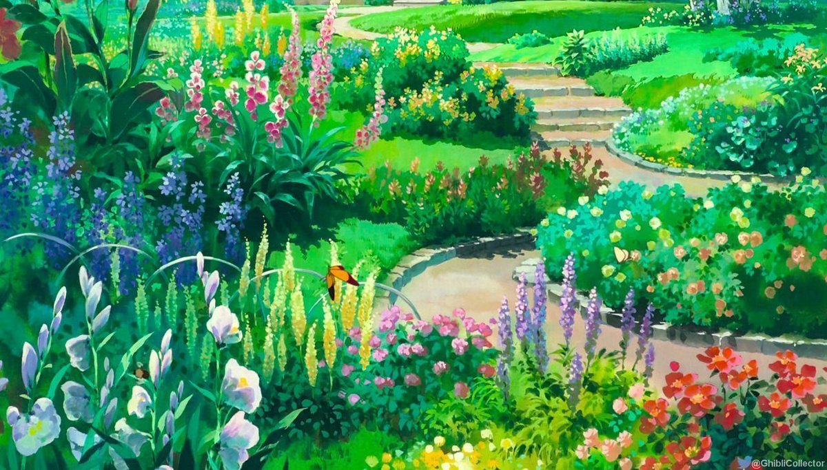 anime_'s tweet image. Studio Ghibli flowers 🌸