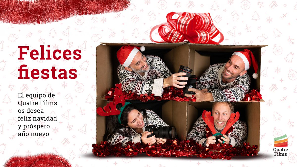 El equipo de Quatre Films os desea unas felices fiestas y un próspero 2025 🥳🎄