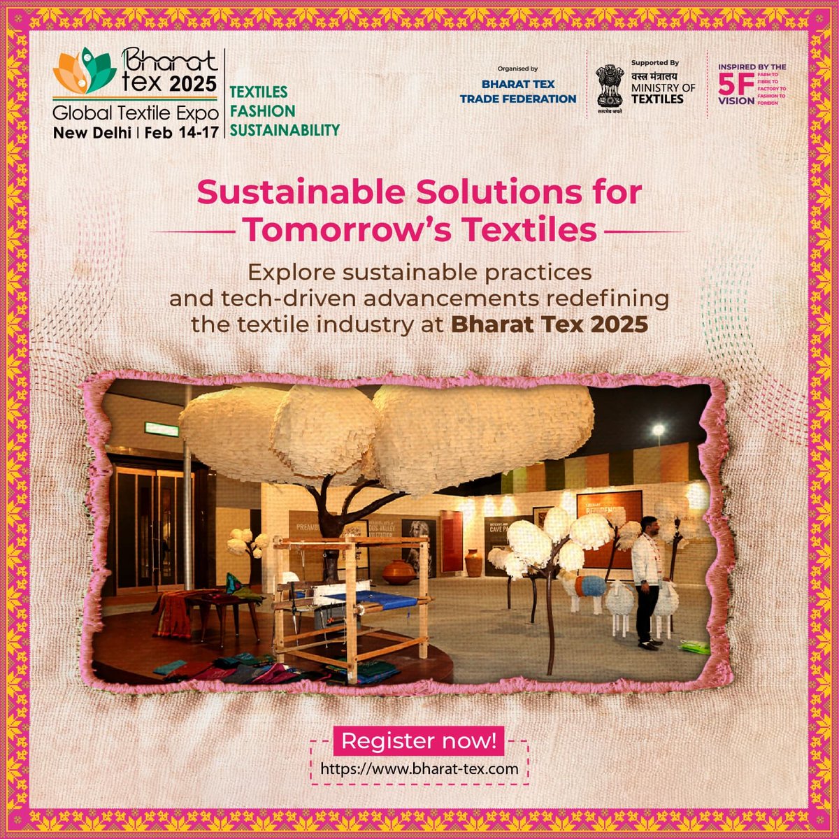 HEPC_India's tweet photo. Transform your textile business with cutting-edge innovations at Bharat Tex 2025. Discover how sustainability can drive profitability and see your ideas blossom into lucrative opportunities.
#bharattex2025 #TextileEvent #FashionForFuture #GlobalTextileShowcase #textiletalks https://t.co/yCL8QFZa05
