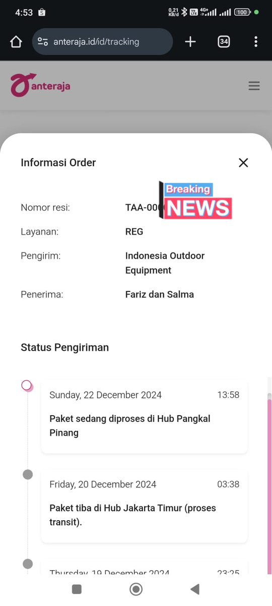forestergear's tweet photo. Lelet bener ini @anteraja_id @AnterajaCare paket yg harus di kirim ke bogor ko bisa ada di pangkal pinang, respone dong anteraja jangan cuma diem aja blok https://t.co/dd330aRRsq