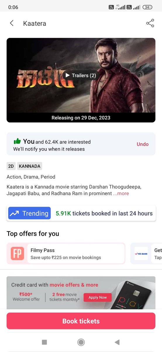 DbossD56's tweet photo. #Kaatera Pre Sale In BMS Thread 💥

23-12-2023 ~ 5.91K
24-12-2023 ~ 9.2K
25-12-2023 ~ 19.05K
26-12-2023 ~ 15.95K
27-12-2023 ~ 25.79K
28-12-2023 ~ 56.08K 

Total ~ 132K ❤️‍🔥💥💥

#Dboss @dasadarshan 👑 
Earlier had updated within 24 hours.
Beacuse, it was newly introduced, so we just kept on updating! Now, here you with all proofs and timings attached 👇