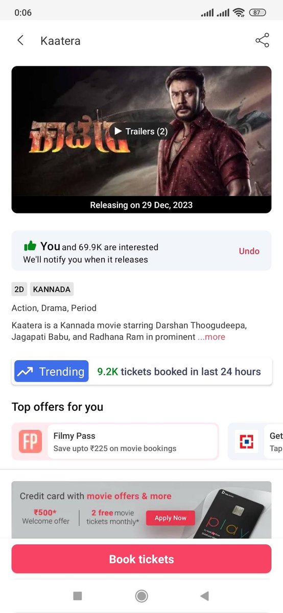 DbossD56's tweet photo. #Kaatera Pre Sale In BMS Thread 💥

23-12-2023 ~ 5.91K
24-12-2023 ~ 9.2K
25-12-2023 ~ 19.05K
26-12-2023 ~ 15.95K
27-12-2023 ~ 25.79K
28-12-2023 ~ 56.08K 

Total ~ 132K ❤️‍🔥💥💥

#Dboss @dasadarshan 👑 
Earlier had updated within 24 hours.
Beacuse, it was newly introduced, so we just kept on updating! Now, here you with all proofs and timings attached 👇
