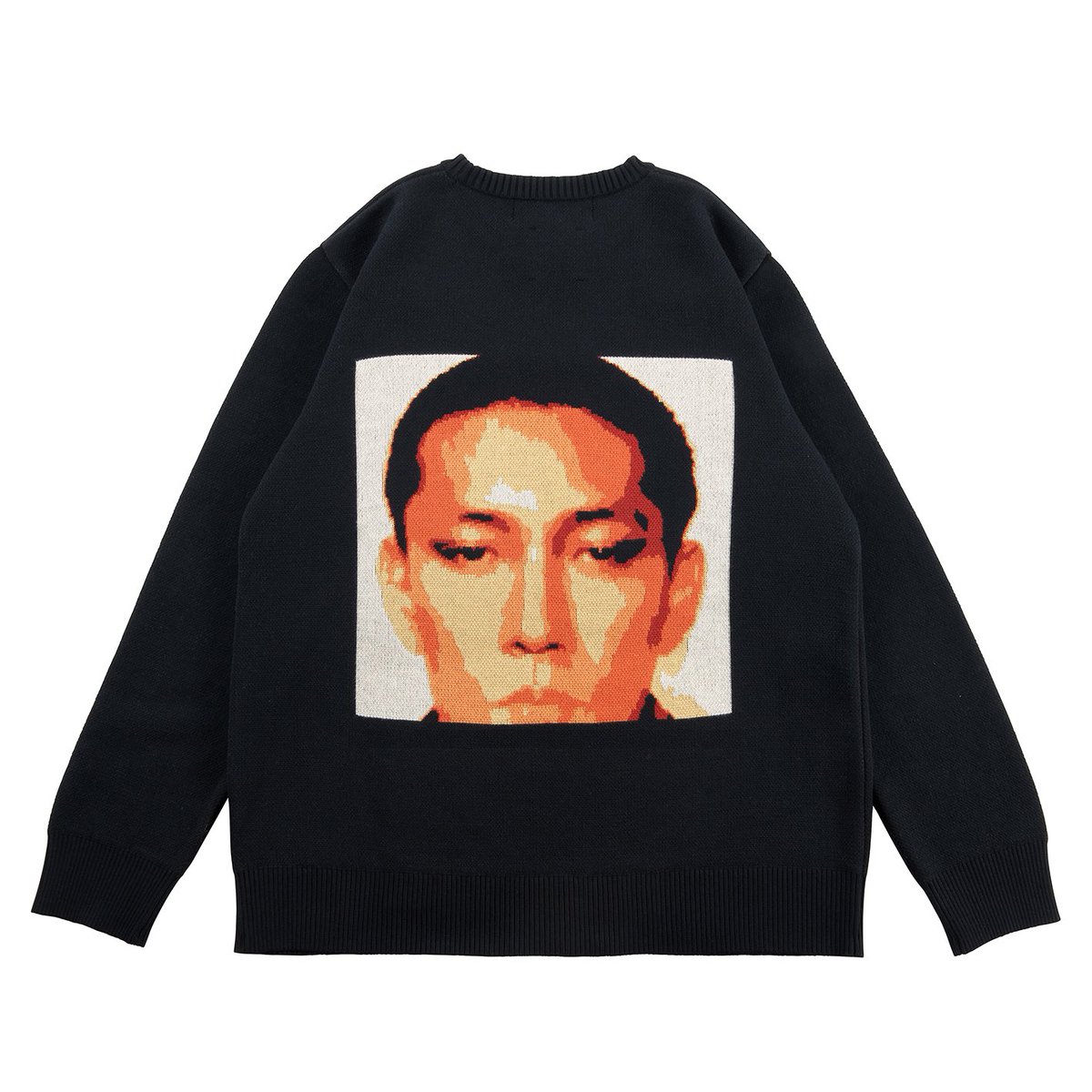 美品【超入所困難】ケンゾー×坂本龍一コラボ♧畝編みニット　センターフォト　YMO 現在、東京都現代美術館で開催中の「坂本龍一 音を視る 時を聴く」展に