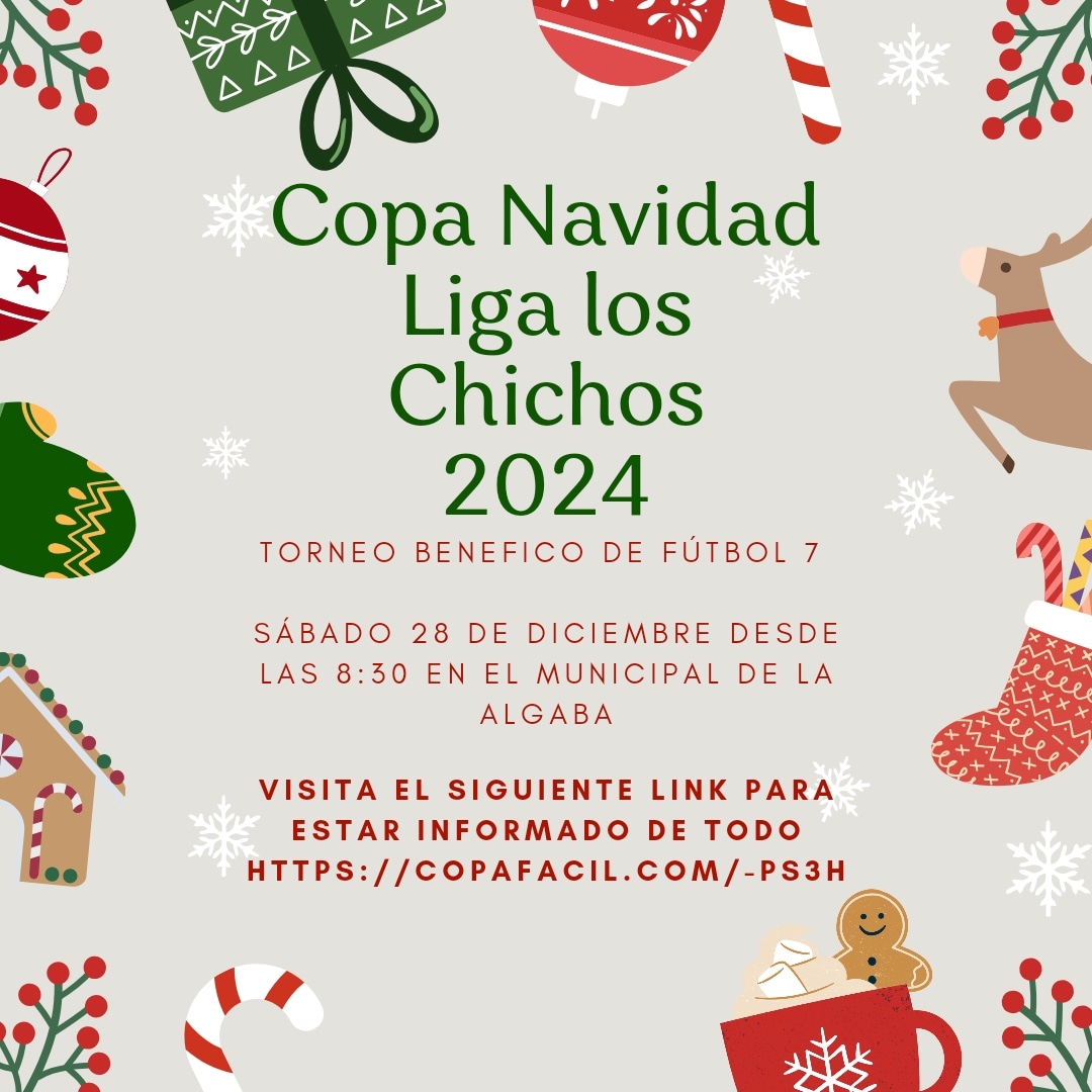 INFORMACIÓN SOBRE COPA NAVIDAD!!
Damos Gracias a los integrantes de los 16 equipos que disputarán este acto Benefico. 
En el siguiente Link podréis ver los horarios. 
copafacil.com/-ps3h
Nos vemos en el municipal de La Algaba a todo el que quiera ayudar con la causa.
