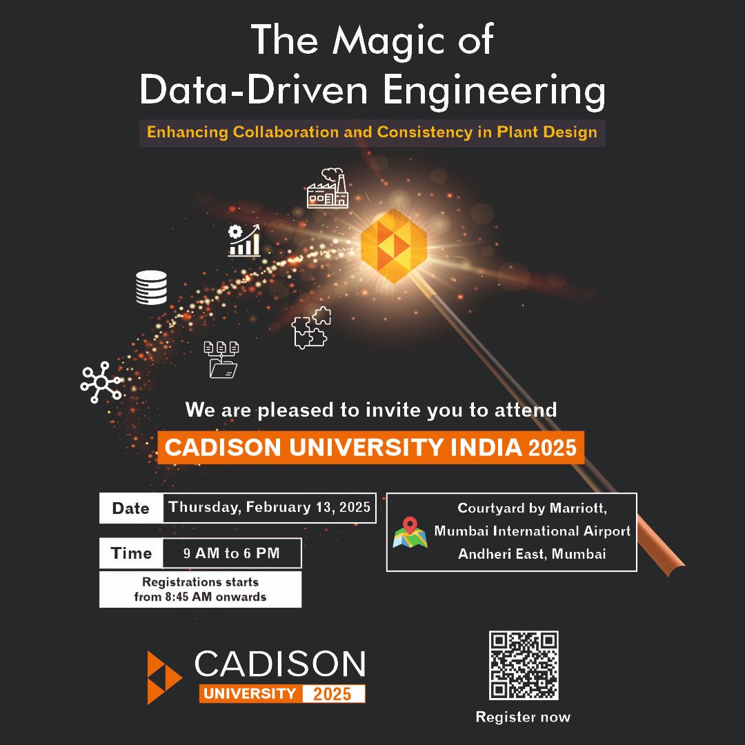 CADISON3D's tweet image. We are thrilled to announce #CADISONUniversityIndia2025, a unique event dedicated to exploring the transformative power of #datadrivenengineering and its impact on collaboration and consistency in #PlantDesign. Register Now cadison.com/en/cadison-uni…
#DigitalTransformation