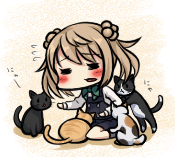 みちしおききいっぱつ
#艦これ
猛獣に囲まれ大ピンチの満潮ちゃん 