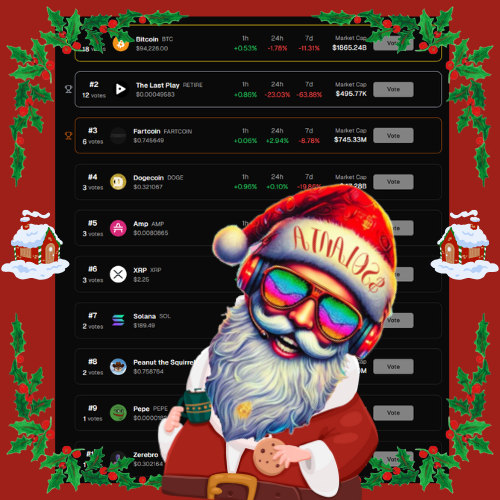 SolantaClausOG's tweet photo. 🎄The Coin Kings 2024 Holiday Showdown has begun, and it’s anyone’s game! You’ve got 3 votes per day to make your mark—vote wisely, and vote often. 

Head to https://t.co/Z06Y8ZXlLC now and let the fun begin! 👑✨ https://t.co/4L12Dq0qLp
