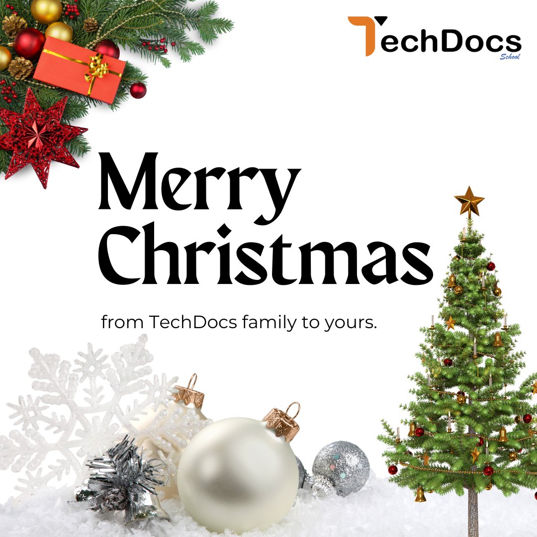 TechDocsSchool's tweet image. May this #𝗖𝗵𝗿𝗶𝘀𝘁𝗺𝗮𝘀 bring you joy, peace, and cherished moments with your loved ones. Thank you for being part of our journey—your support means the world to us!🎁
Wishing you a season filled with love and a bright year ahead! 🏆✨
#merrychristmas2024 s #christmasjoy