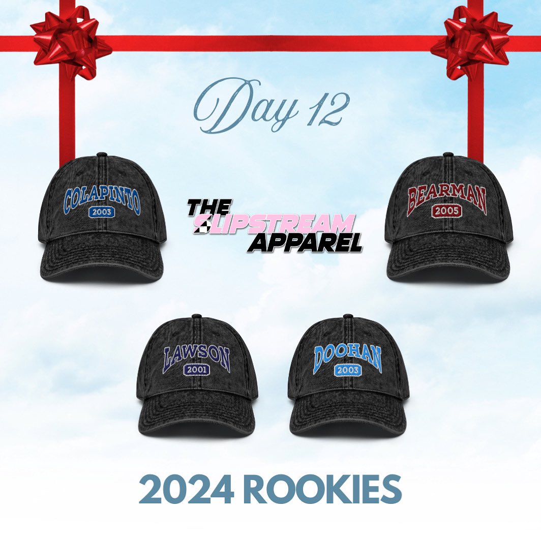 Day 12 🎁 Merry Christmas Eve! 🎄

We’re celebrating the rookies that have joined us on the grid this year and we’re looking forward to seeing some of them next season. 

Now available at theslipstreamapparel.com