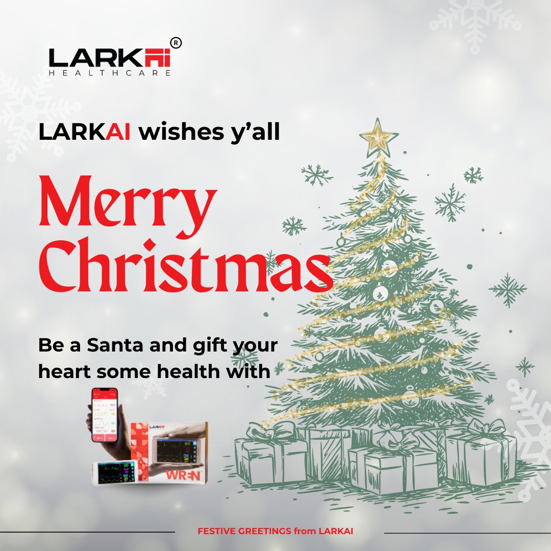 Merry Christmas!✨❄🎄 

Larkai Healthcare wishes you all a Merry Christmas with a gift to protect your heart and lung health. 

Ensure your loved ones’ well-being by detecting potential heart-related ailments early on.

#MerryChristmas #healthgift