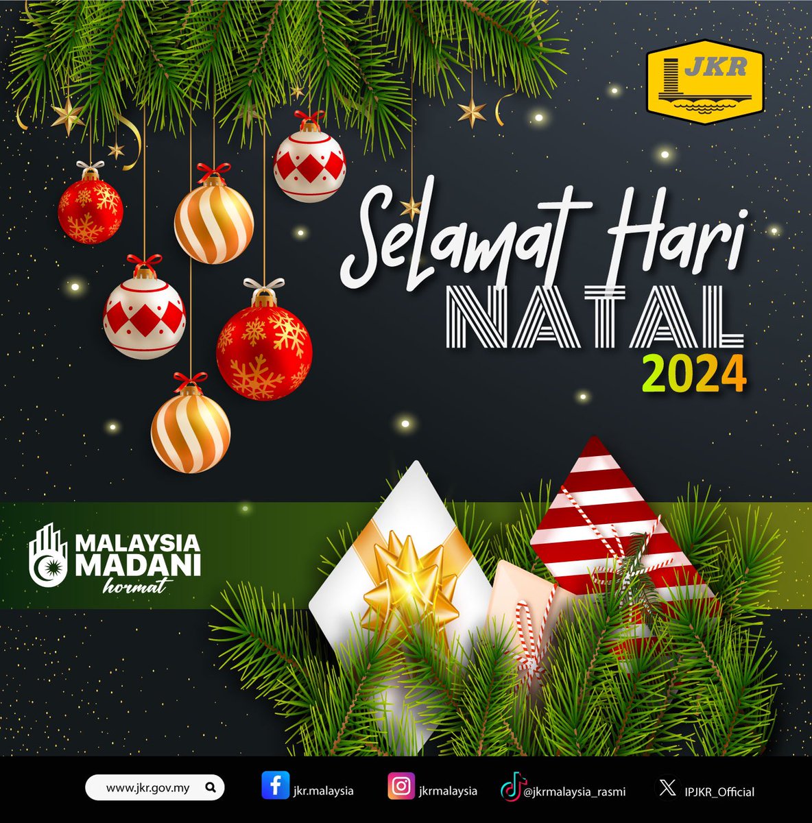 IPJKR_Official's tweet photo. Selamat Meyambut Hari Natal 2024 buat semua yang meraikannya.

Daripada,
Jabatan Kerja Raya Malaysia https://t.co/uIwsZbtetV