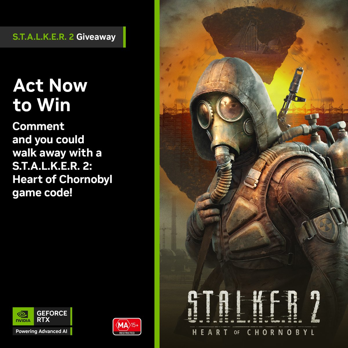 NvidiaANZ's tweet image. Ready to dive into the Zone? Simply tell us if you entered the Zone, what’s the first thing you’d do? Survive, explore, or hunt for artifacts? 
Let us know in the comment with #DLSS3 #Reflex and stand a chance to win Stalker 2: Heart of Chornobyl game code!