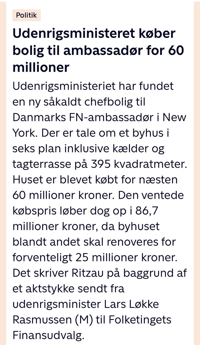rikrikriksen's tweet image. Hvem er DK’s FN-ambassadør? Og hvorfor skal hen bo i et byhus med 400 m2 tagterrasse til +86 mio kr? Why? Gode argumenter only👇🏻#dkpol
