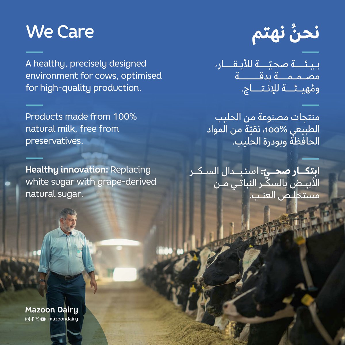 MazoonDairy's tweet photo. خلال رحلة الـ #5_سنوات_من_التميز.. تواصل #مزون تطبيق أعلى معايير الجودة والسلامة، وتؤكد على التزامها بإمداد السوق العُماني بأفضل المنتجات.
Marking #5YearsOfExcellence, #Mazoon remains committed to quality and safety, delivering the finest products to the Omani market.