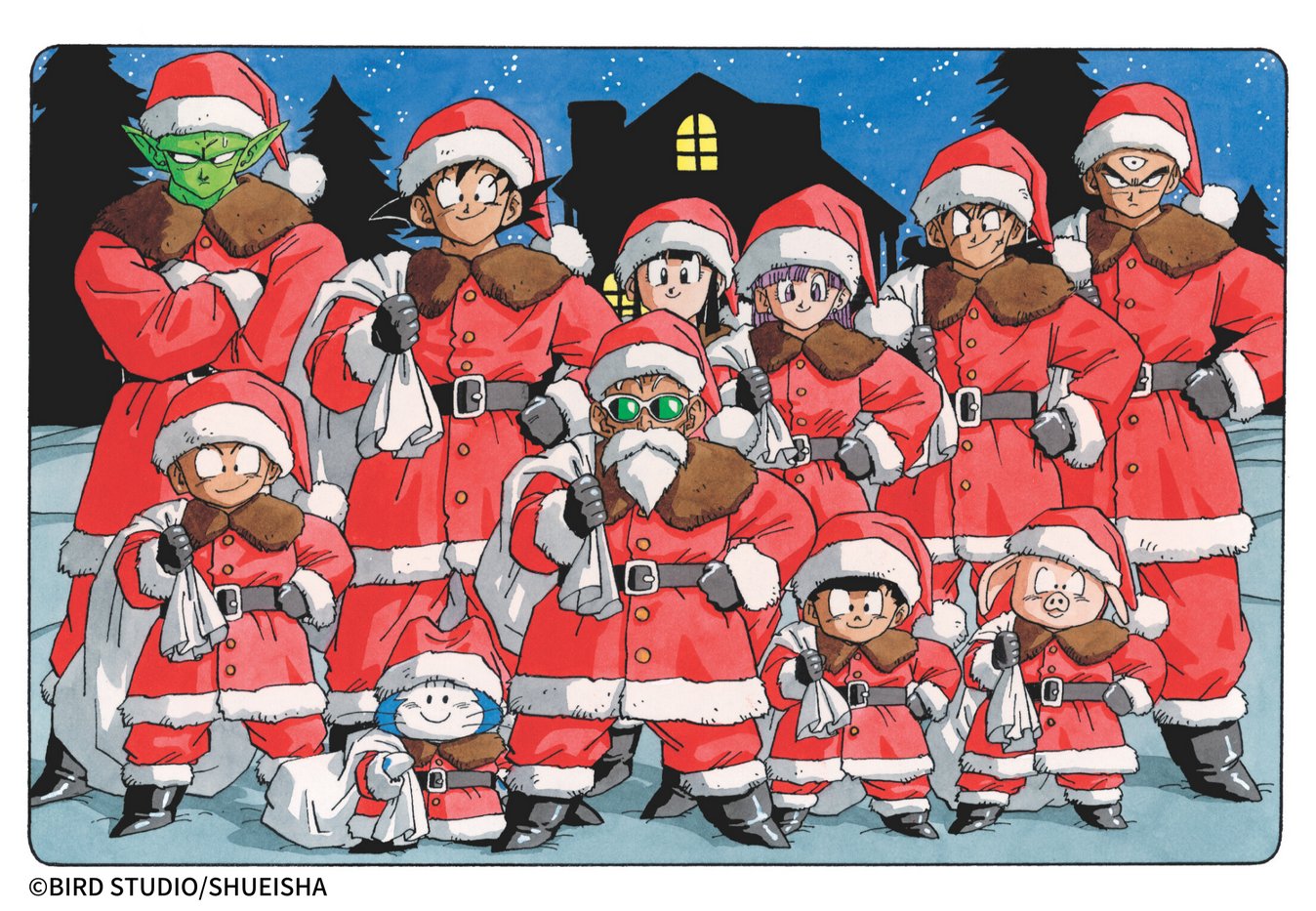 dragon ball christmas illustration