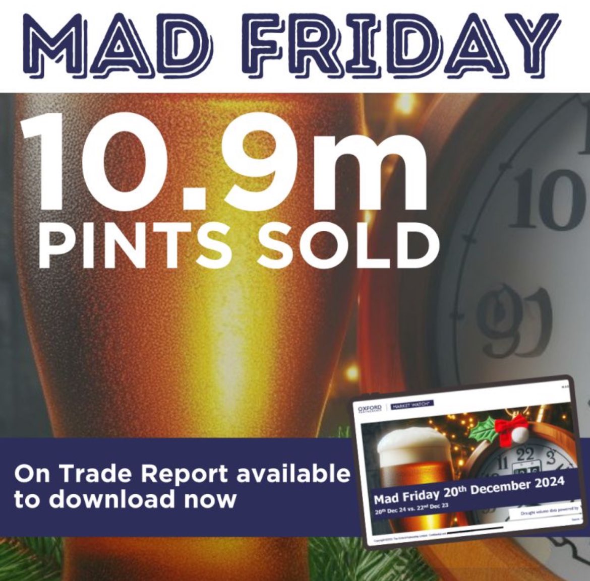 OxPartnership's tweet image. STRONG REGIONAL PERFORMANCES ON MAD FRIDAY
 
A total of 10.9 million pints were sold as party goers started to get in the festive spirit.

Download our latest On Trade Snapshot Report: bit.ly/3VUoZHR

#ontrade #pubs #hospitality #analysis #beernews #madfriday #teamoxford