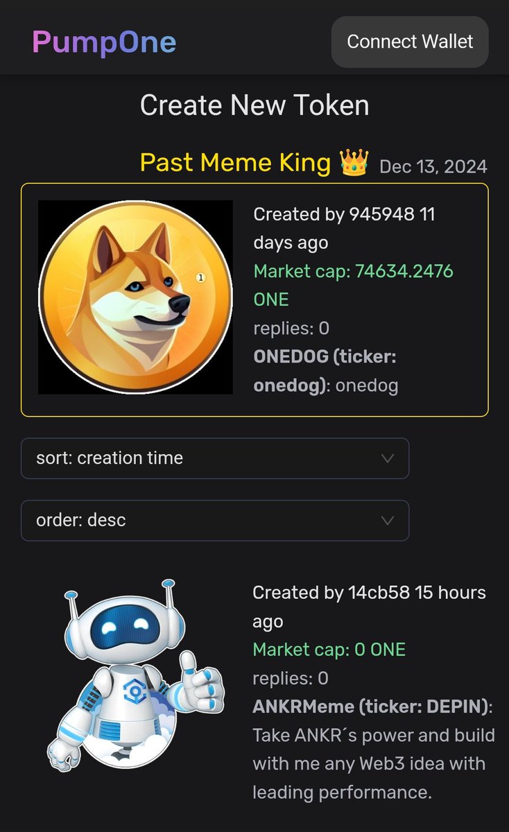 Meme economy on #HarmonyOne 💙 blockchain.

pump.one ▶️ #harmony $ONE

Create a #meme in seconds 👀 with almost 0 cost 💥 and ⚡ transactions.

#memecoin #memetoken #MemeFi #Bullrun2025 #Altseason2025