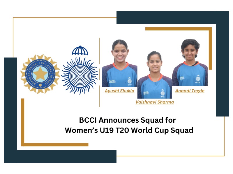 Three MPCA stars shine!   Ayushi Shukla, Vaishnavi Sharma, &amp; Anaadi Tagde make it to India's U19 Women's T20 World Cup squad for Malaysia 2025. MPCA wishes them stellar success &amp; pride for India &amp; MP! 
.
.
#U19T20WorldCup #MPCA