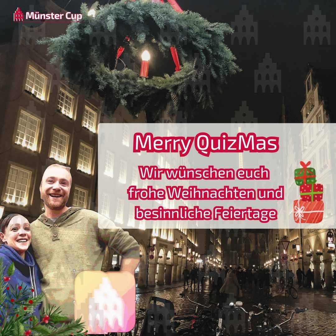 MuensterQuiz's tweet photo. 🎄 Merry QuizMas ✨ Lichterglanz &amp; Herzlichkeit - Wir wünschen euch besinnliche Momente mit euren Liebsten, Zeit zum Durchatmen &amp; wundervolle #Weihnachtstage voller Freude &amp; Wärme. Mit den allerbesten Wünschen, Euer #MünsterCup Team ❤️🎄
#MünsterQuiz #Weihnachten #Münster #XMas https://t.co/Lv6hqpHKM0