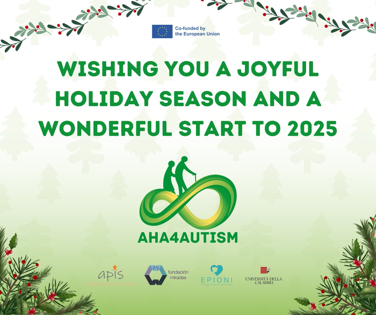 The partners of the European project #AHA4Autism wish you a Merry Christmas!

<a href="/epioni_ngo/">Greek Carers Network EPIONI</a>  <a href="/FMiradasTEA/">Fundación Miradas</a>  <a href="/UniCalPortale/">Università della Calabria</a>  <a href="/Autism_Cyprus/">APIS-Autism Praxis Infinity Solutions-NonProfit</a> <a href="/sepiegob/">SEPIE</a>