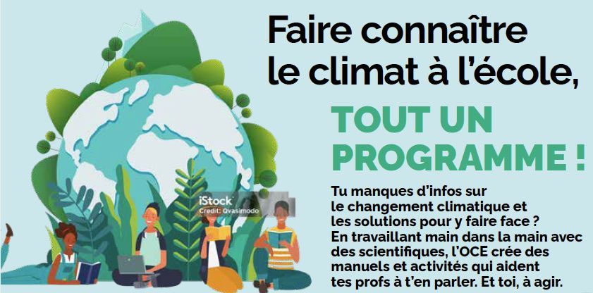📰  « Les ados se sentent seuls face au sujet du climat » 

Adeline Aroskay, médiatrice scientifique à l'OCE, est dans la revue @wedemain pour présenter nos activités et nos ressources
buff.ly/3Dsg2zd