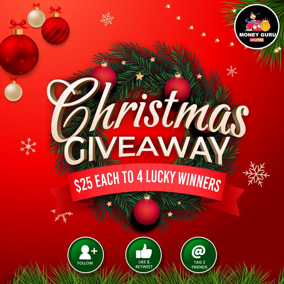 Moneygurudigi's tweet image. Giveaway 🎉🎅🏽

To celebrate my 7th anniversary on X and the joy of the Christmas season🎄, I'm giving away $100 to 4 followers ($25 each).

Requirements: 
1. Follow me
2. Like &amp;amp; Retweet this post
3. Comment and tag 2 frens 

🔹Winner will be announced on December 26th.

Good
