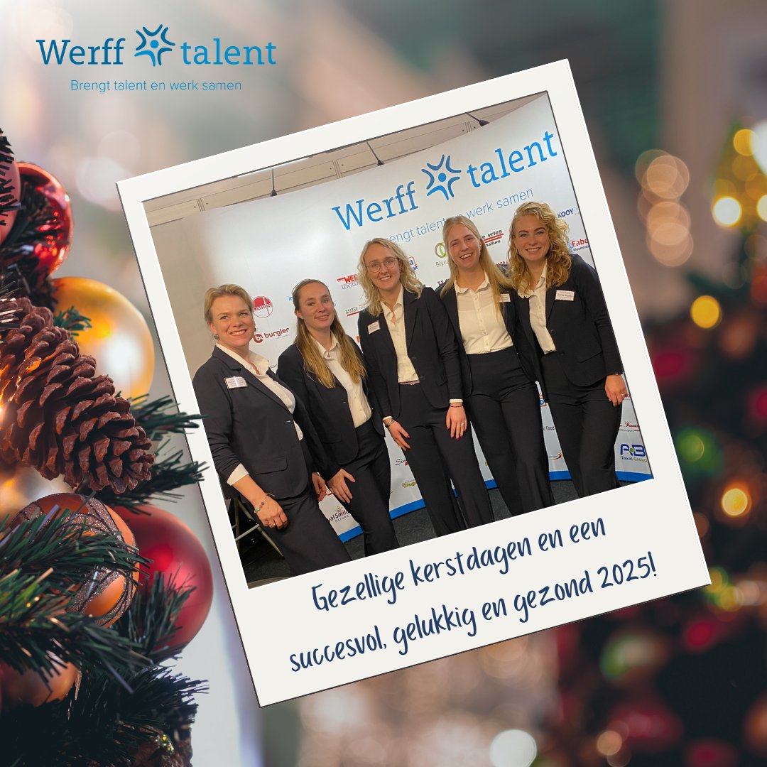 🎄✨ Het team van Werff talent wenst iedereen een warme kerst en een gelukkig nieuwjaar!
Bedankt voor het vertrouwen in 2024. Op naar 2025: een nieuw baanbrekend jaar om verborgen talent te ontdekken!

#talentenwerk #transportenlogistiek #samenwerken